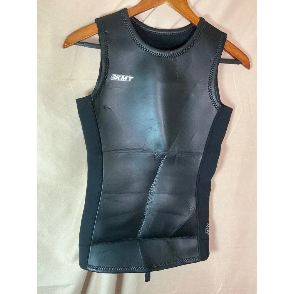 KMT Wetsuit Vest Mens XS Black Excellent 2mm Neoprene Sleeveless Pullover Top